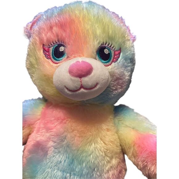 Build-A-Bear Workshop Multicolor Rainbow Pastel Bear Plush Stuffed Animal Toy - Picture 5 of 11